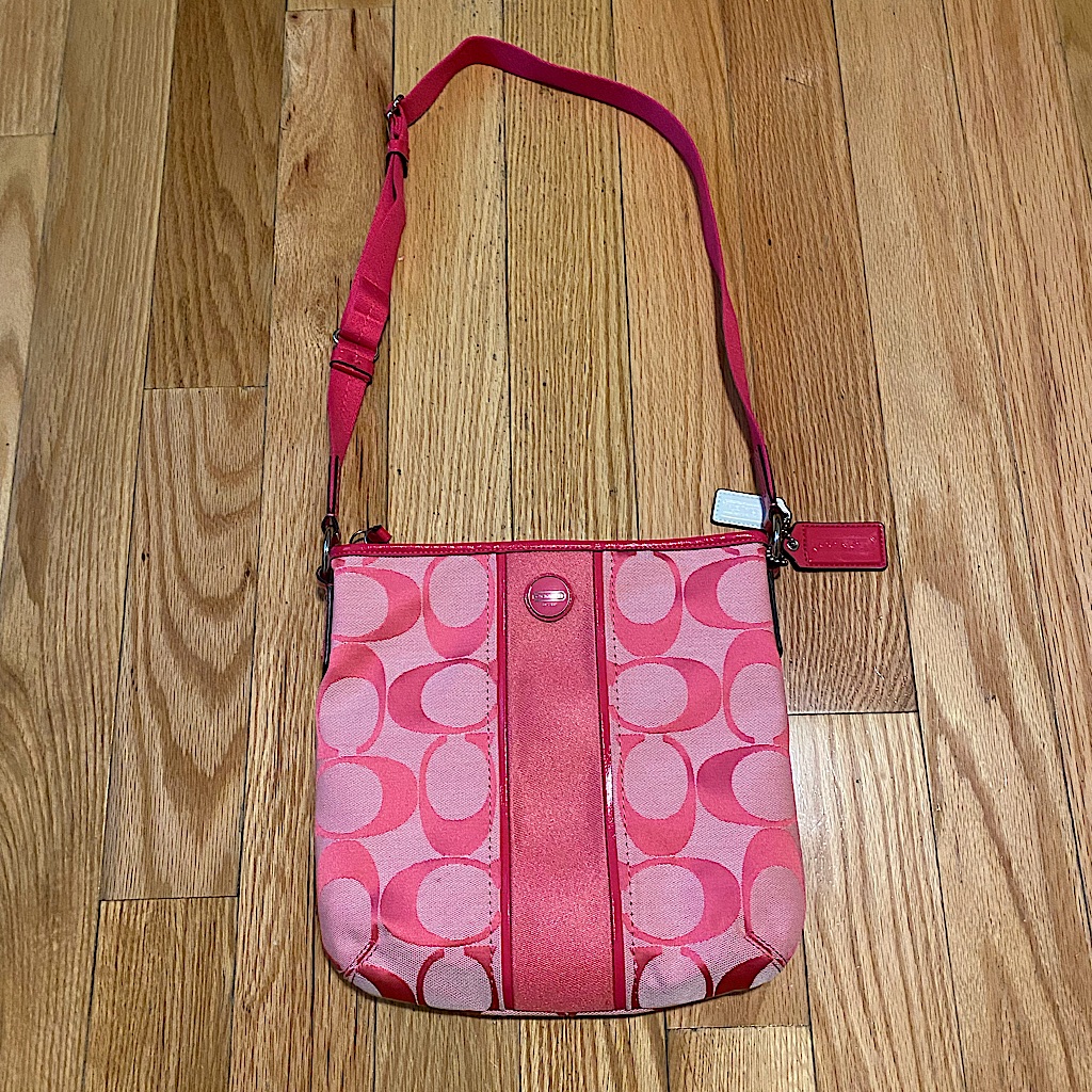 Coach Stripe Duffle Bag Barbie Pink